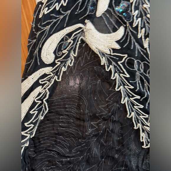 Vintage beaded and sequined silk gown maxi dress - Picture 5 of 10